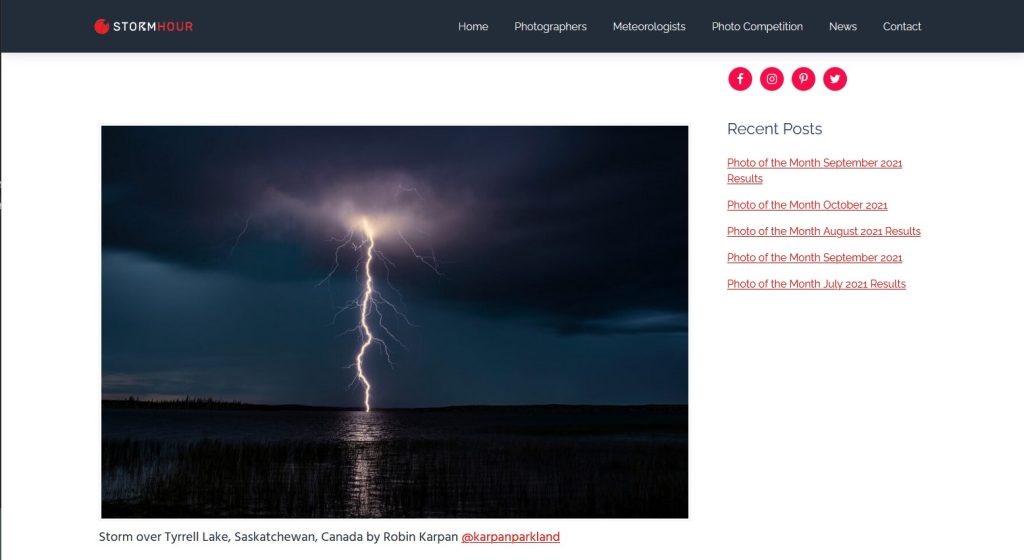 First Place - StormHour Photo of the Month