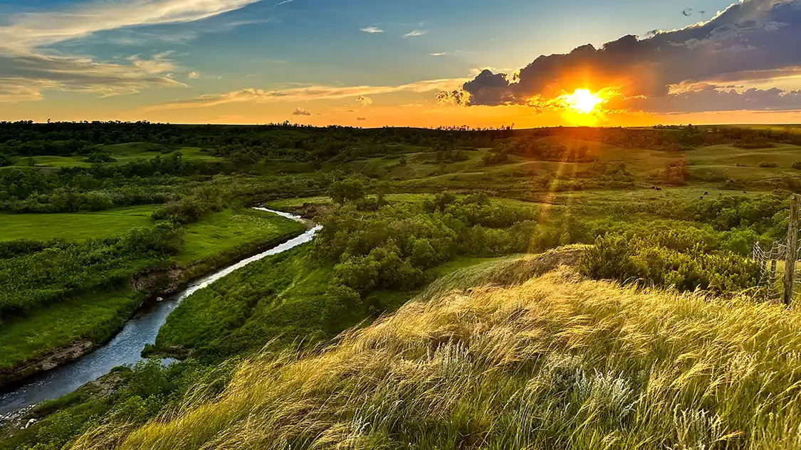 Saskatchewan sunset over the prairies